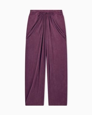 Giorgio Armani Trouser With Wide Leg And Front Draping - Purple
