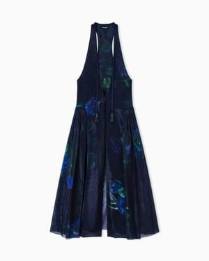 Giorgio Armani Printed Silk-Blend Long Waistcoat - Blue