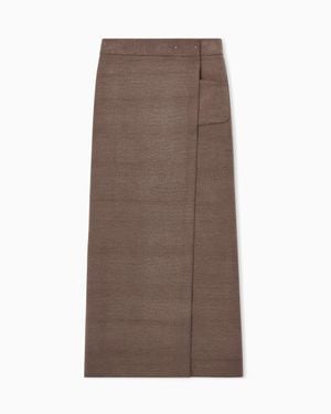 Giorgio Armani Long Wrap Skirt - Brown