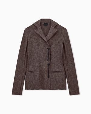 Giorgio Armani Single-Breasted Blazer New Normal - Brown
