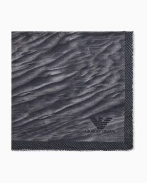 Giorgio Armani X Kith Modal And Cashmere Stole With Dune Print - Gray