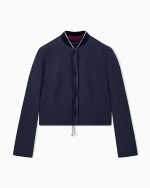 Giorgio Armani Blazer Slim-Fit Virgin Wool With Horn Buttons And Tassels - Blue