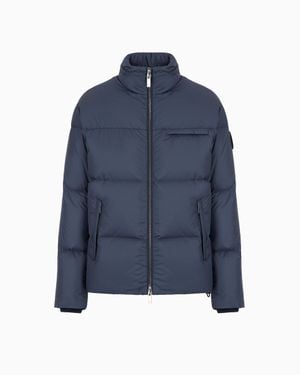 Giorgio Armani Bomber Jacket With Goose-Down Padding Asv - Blue