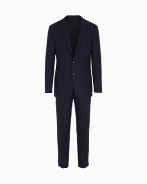 Giorgio Armani Manhattan Line Single-Breasted Suit - Blue