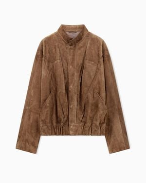 Giorgio Armani Suede-Lambskin Jacket - Brown