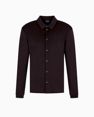 Giorgio Armani Pure Cashmere Interlock Shirt - Blue