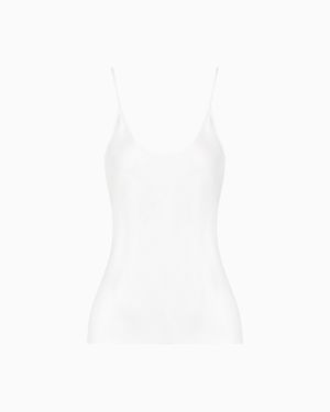 Giorgio Armani Double-Sided Silk-Satin Top - White