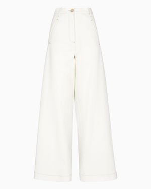 Giorgio Armani Denim Collection Wide-Leg Pants - White