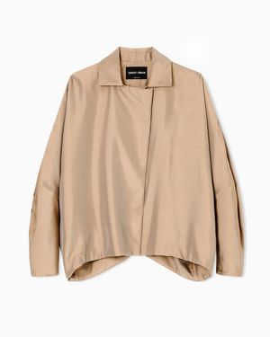 Giorgio Armani Silk Satin Blouson - Natural