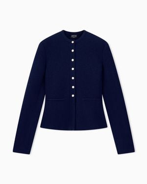Giorgio Armani Blazer Jackets Slim Crew Neck - Blue