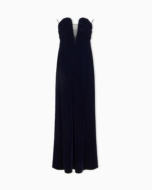 Giorgio Armani Long Bustier Dress - Blue