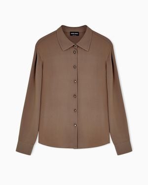Giorgio Armani Triple Silk Georgette Shirt - Brown
