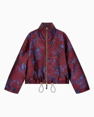 Giorgio Armani Jacquard Ginkgo Print Jacket - Purple