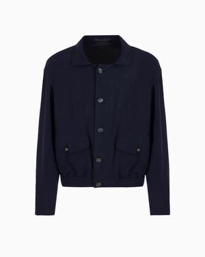 Giorgio Armani Asv Cupro Blouson - Blue