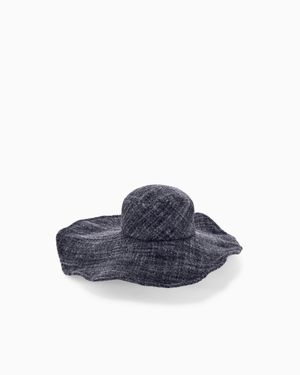 Giorgio Armani Wide-Brimmed Wool-Blend Hat With Check Pattern - Blue