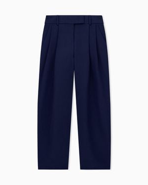 Giorgio Armani Pants Wide-Leg With Double Pleats - Blue