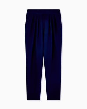 Giorgio Armani Silk Cady Pants With Pleats - Blue