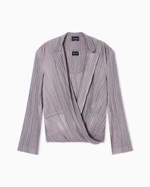 Giorgio Armani Pleated Jersey Twin-Set - Purple