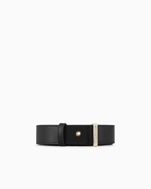 Giorgio Armani Palmellato-Leather La Prima Belt - White
