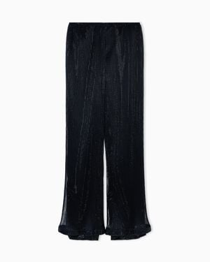 Giorgio Armani Crystal-Embroidered Pleated Tulle Pants - Black