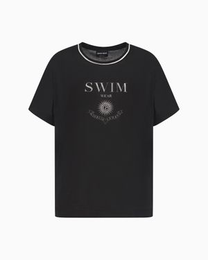Giorgio Armani Printed Silk And Lyocell Crew-Neck T-Shirt - Black
