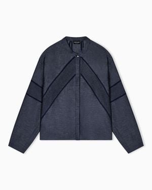 Giorgio Armani Linen And Lyocell Shirt Denim Collection - Blue