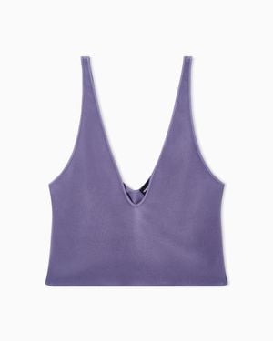 Giorgio Armani Silk Blend Crêpe Short Top - Purple