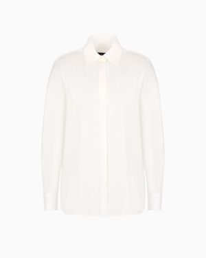 Giorgio Armani Pure Silk Charmeuse Shirt - White