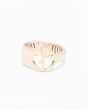 Giorgio Armani Contoured Ga Logo Bracelet - White