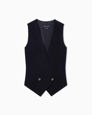 Giorgio Armani For Alanui Lightweight Pure Virgin Wool Cloth Waistcoat - Blue