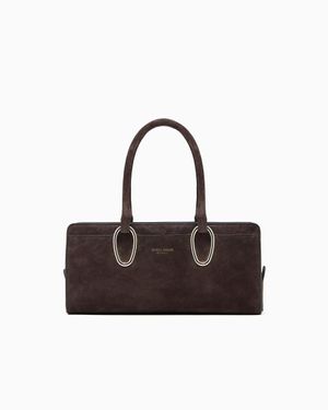 Giorgio Armani Suede Bauletto Bag - White