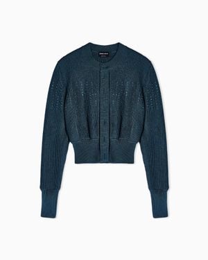 Giorgio Armani Silk Cardigan - Blue