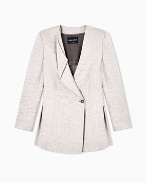 Giorgio Armani Linen, Viscose And Silk Crêpe Single-Breasted Jacket - White