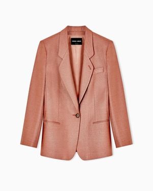 Giorgio Armani Silk And Wool Single-Breasted Jacket - Pink
