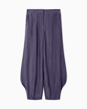 Giorgio Armani Cupro Pants With Rounded Hem - Purple