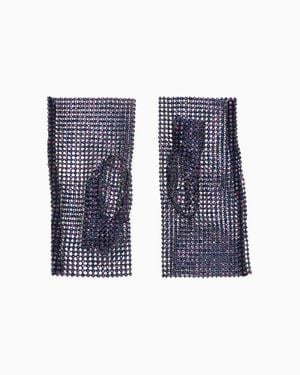 Giorgio Armani Mesh Gloves With Rhinestone - Blue