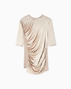 Giorgio Armani Shiny Viscose Jersey Sweater - White