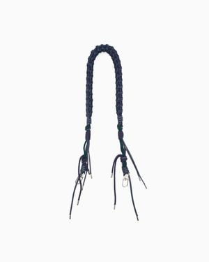 Giorgio Armani Rope And Leather Shoulder Strap With An Interwoven Motif - Blue