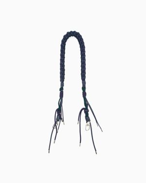 Giorgio Armani Rope And Leather Shoulder Strap With An Interwoven Motif - Blue