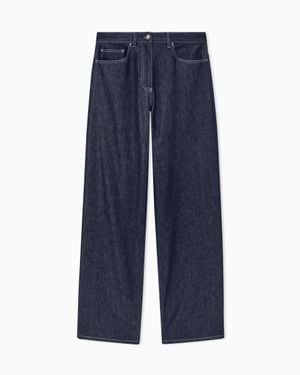 Giorgio Armani Trouser Regular Fit 5 Pocket Cotton And Virgin Wool Denim - Blue
