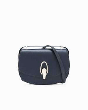 Giorgio Armani Leather Shoulder Bag - Blue