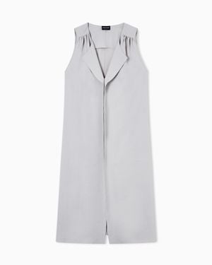 Giorgio Armani Technical Silk Shirt Dress - White