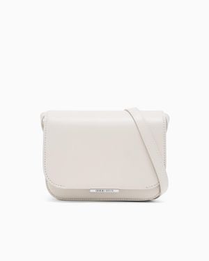 Giorgio Armani Medium Leather Shoulder Bag - White