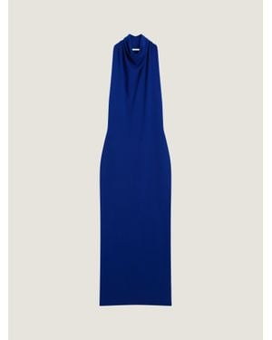 Givenchy Abito lungo drappeggiato in lana - Blu
