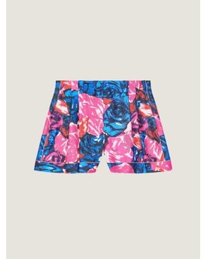 Givenchy Short stile pigiama in seta con stampa floreale - Blu