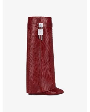 Givenchy Bottes Shark Lock en python - Rouge
