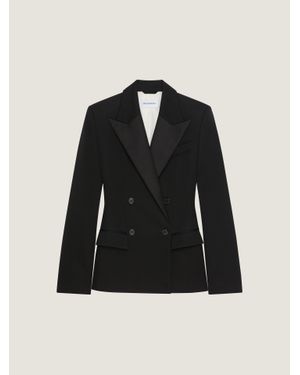 Givenchy Structured Double-Breasted Jacket With Satin Collar - Black