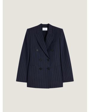 Givenchy Double-Breasted Striped Jacket - Blue