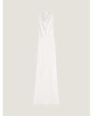 Givenchy Abito lungo con scollo sul retro drappeggiato in crêpe satin - Neutro