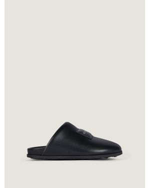 Givenchy Mules plates Label en cuir nappa - Noir